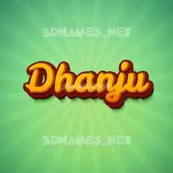 dhanju in Green Rays style - 3D name wallpaper