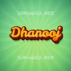 dhanooj in Green Rays style - 3D name wallpaper