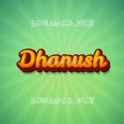 dhanush in Green Rays style - 3D name wallpaper