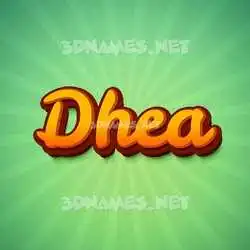 dhea in Green Rays style - 3D name wallpaper
