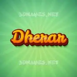 dherar in Green Rays style - 3D name wallpaper