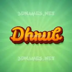 dhrub in Green Rays style - 3D name wallpaper