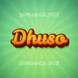 dhuso in Green Rays style - 3D name wallpaper