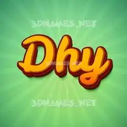 dhy in Green Rays style - 3D name wallpaper
