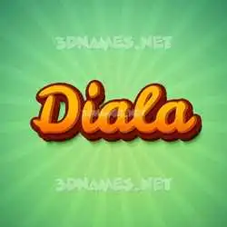 diala in Green Rays style - 3D name wallpaper