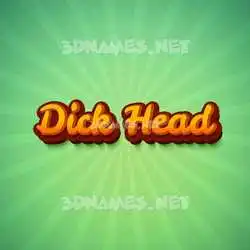 dick head in Green Rays style - 3D name wallpaper