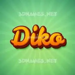 diko in Green Rays style - 3D name wallpaper