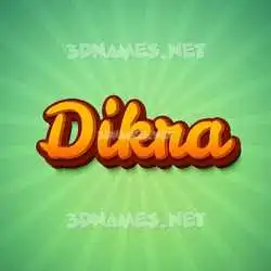dikra in Green Rays style - 3D name wallpaper
