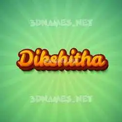 dikshitha in Green Rays style - 3D name wallpaper
