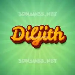 diljith in Green Rays style - 3D name wallpaper