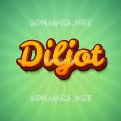 diljot in Green Rays style - 3D name wallpaper