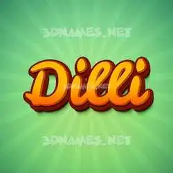 dilli in Green Rays style - 3D name wallpaper