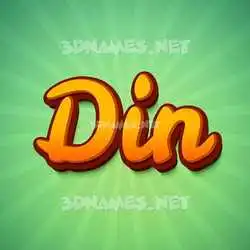 din in Green Rays style - 3D name wallpaper