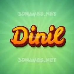 dinil in Green Rays style - 3D name wallpaper