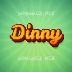 dinny in Green Rays style - 3D name wallpaper