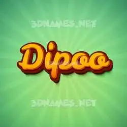 dipoo in Green Rays style - 3D name wallpaper