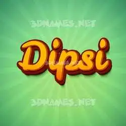 dipsi in Green Rays style - 3D name wallpaper