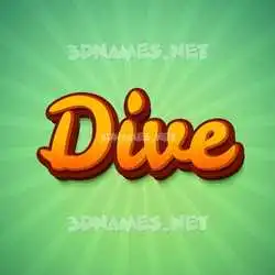 dive in Green Rays style - 3D name wallpaper
