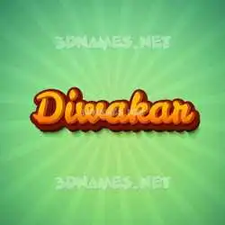 diwakar in Green Rays style - 3D name wallpaper