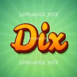dix in Green Rays style - 3D name wallpaper
