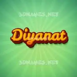 diyanat in Green Rays style - 3D name wallpaper
