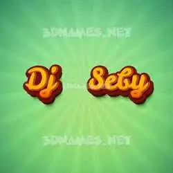 dj   seby in Green Rays style - 3D name wallpaper