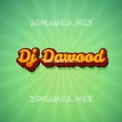 dj dawood in Green Rays style - 3D name wallpaper