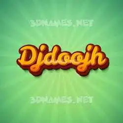 djdoojh in Green Rays style - 3D name wallpaper