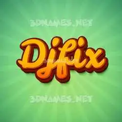 djfix in Green Rays style - 3D name wallpaper