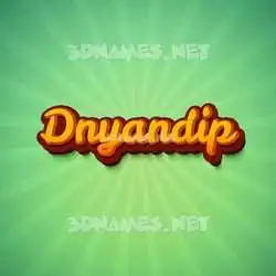 dnyandip in Green Rays style - 3D name wallpaper