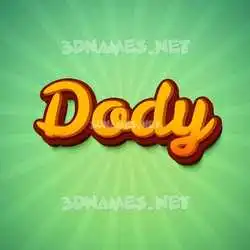 dody in Green Rays style - 3D name wallpaper