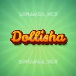 dollisha in Green Rays style - 3D name wallpaper