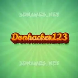 donhacker123 in Green Rays style - 3D name wallpaper