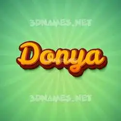 donya in Green Rays style - 3D name wallpaper