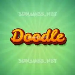 doodle in Green Rays style - 3D name wallpaper