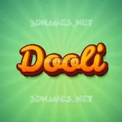 dooli in Green Rays style - 3D name wallpaper
