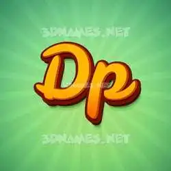 dp in Green Rays style - 3D name wallpaper