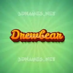 drewbear in Green Rays style - 3D name wallpaper