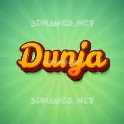 dunja in Green Rays style - 3D name wallpaper