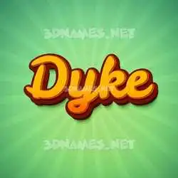 dyke in Green Rays style - 3D name wallpaper