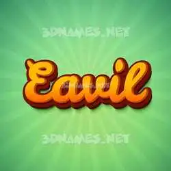 eavil in Green Rays style - 3D name wallpaper