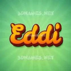 eddi in Green Rays style - 3D name wallpaper