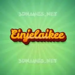 einjelaikee in Green Rays style - 3D name wallpaper