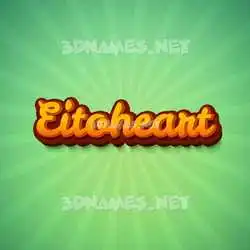 eitoheart in Green Rays style - 3D name wallpaper