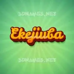ekejiuba in Green Rays style - 3D name wallpaper