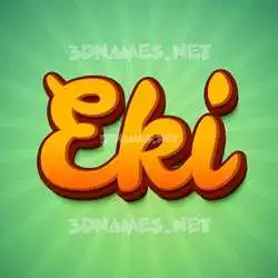 eki in Green Rays style - 3D name wallpaper