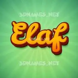 elaf in Green Rays style - 3D name wallpaper