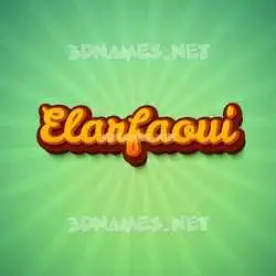 elarfaoui in Green Rays style - 3D name wallpaper
