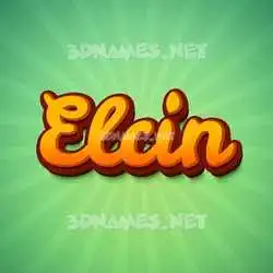 elcin in Green Rays style - 3D name wallpaper