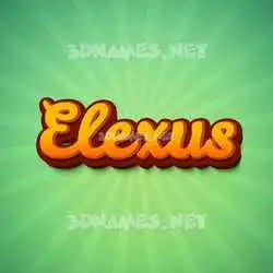 elexus in Green Rays style - 3D name wallpaper